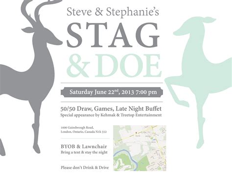 Stag And Doe Invitation Mint And Grey Designed By Danielle Regan Stag