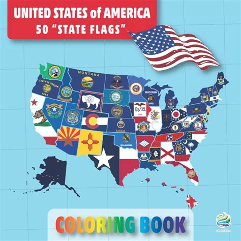 United States Of America State Flags Coloring Book This Coloring