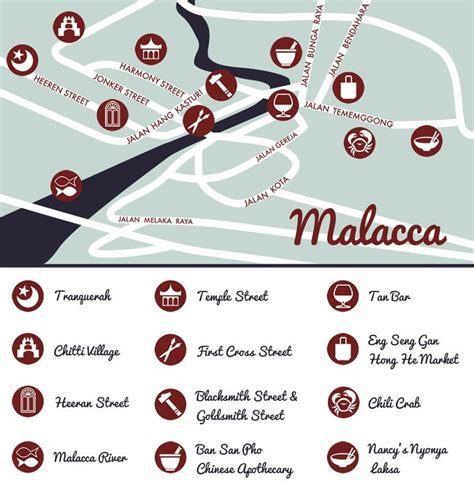 A Map With The Names And Locations Of Different Places In Malaysia