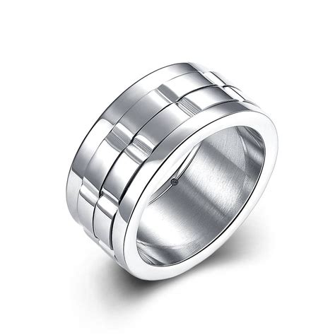 Online Get Cheap Silver Spinner Ring Aliexpress Alibaba Group Throughout Mens Spinning Wedding Bands 