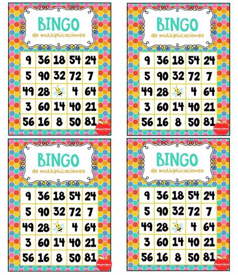 Fabuloso Bingo De Las Multiplicaciones Material Educativo