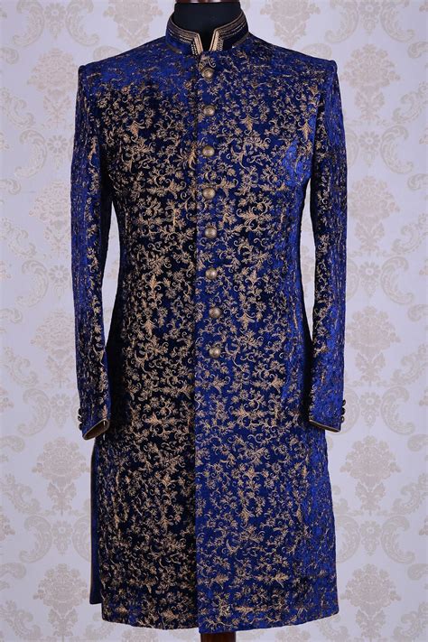 Revisit the best hats worn by oprah winfrey, amal clooney, and more. Wedding Sherwani-Royal Blue-Zari Work-IW678 | Sherwani for ...