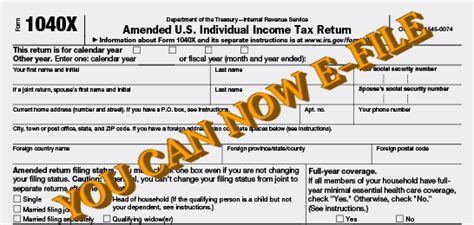 E File Amended Returns 1040 X National Tax Office
