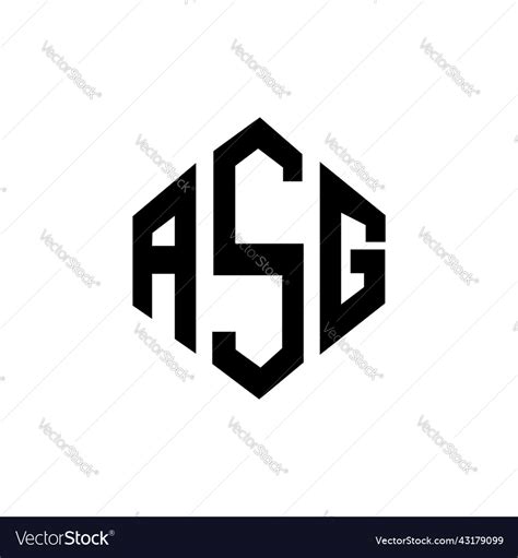 Asg Letter Logo Design With Polygon Shape Vector Image