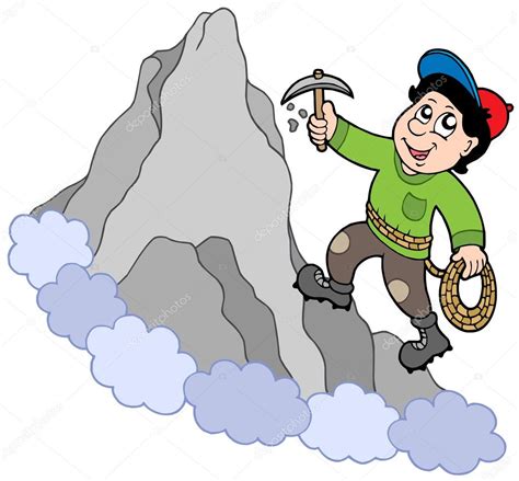 Rock Climber On Mountain Stock Vector Clairev
