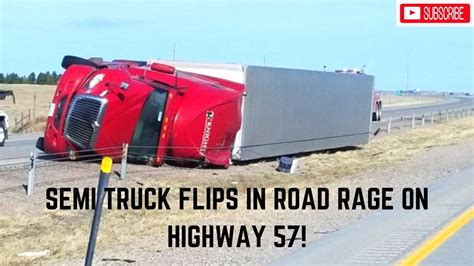 Semi Truck Crashes After Refusing To Let Cars Pass Live Footage Youtube