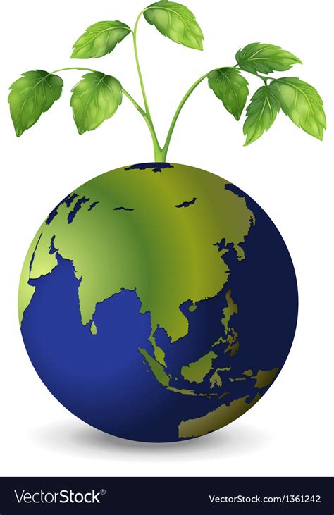 Planet Earth Growing Plants Royalty Free Vector Image