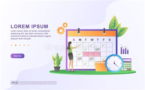 Vector Illustration Of Scheduling And Planning With Schedule And Agenda