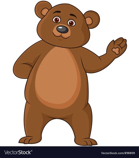 Funny Brown Bear Cartoon Royalty Free Vector Image