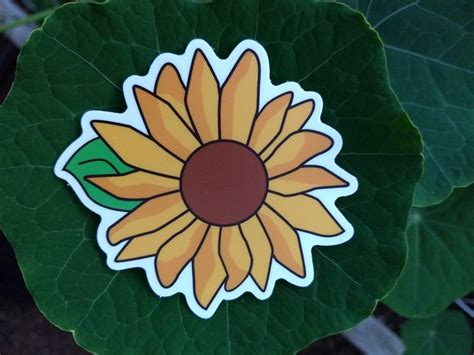 Sunshine Sunflower Sticker Etsy Sunflower Autumn Stickers Stickers
