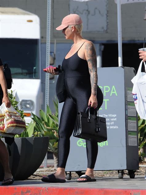 Pregnant Amber Rose In Tights At Cheesecake Factory In Los Angeles 04 24 2019 Hawtcelebs
