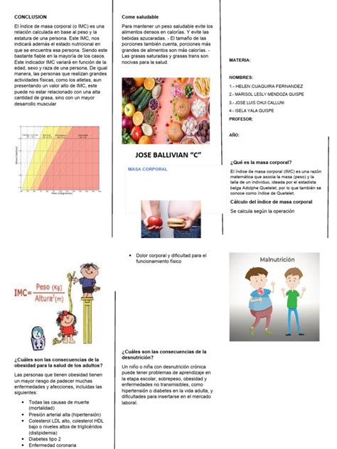 triptico 123 pdf Índice de masa corporal obesidad