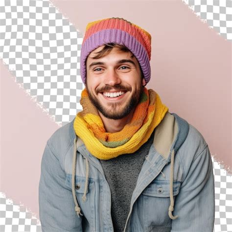 Premium Psd A Man Wearing A Hat With A Colorful Scarf On It