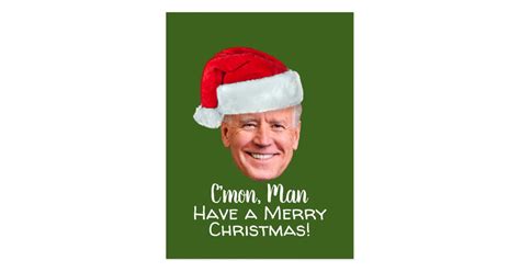 Biden Harris 2020 Joe Santa Hat Cmon Man Postcard