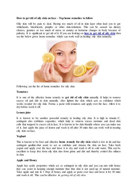 How To Get Rid Of Oily Skin Top Home Remedies