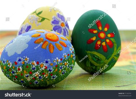 Easter Egg Hand Painted Beautiful And Colorful Stock