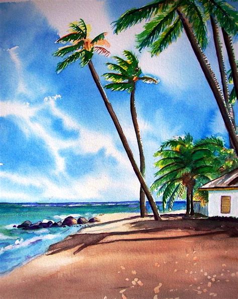 Tropical Paradise Painting By Kathy Flood Fine Art America
