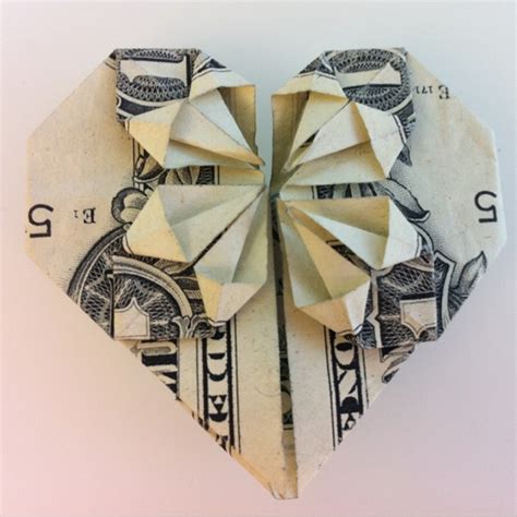 Dollar Bill Origami Heart By Me Origami Heart Dollar Bill Origami