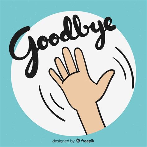 Goodbye Cartoon Hand Lettering Background Free Vector