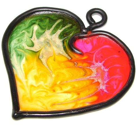Polymer Clay Unbreakable Heart Faux Stained Glass Sun