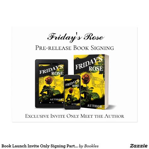 Book Launch Invite Only Signing Party Invitation In 2021