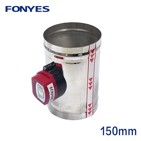 150mm Stainless Steel Air Damper Valve Hvac Electric Air Duct Motorized