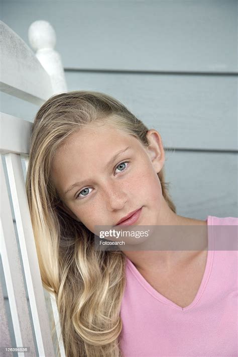 Portrait Of Caucasian Preteen Girl High Res Stock Photo