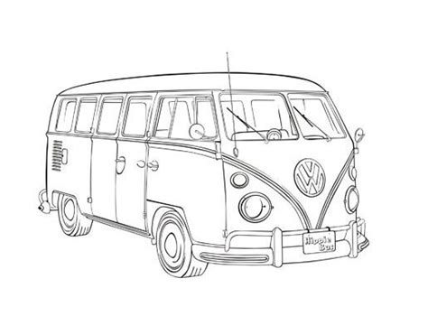 Vintage Vw Bus Coloring Coloring Pages