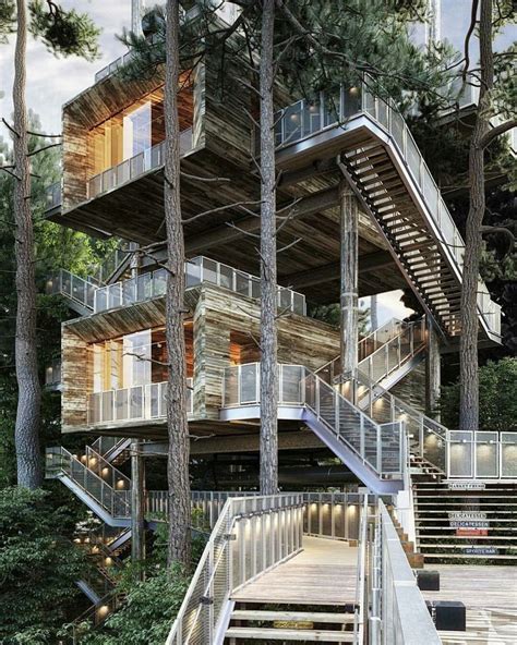 Treehouse Luxury Tree House Designs Forest House Architecture