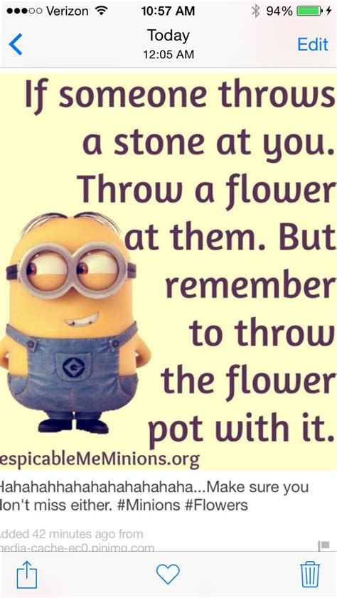 Lol U Better Watch Out Minions Love Minion Quotes Flower Pots