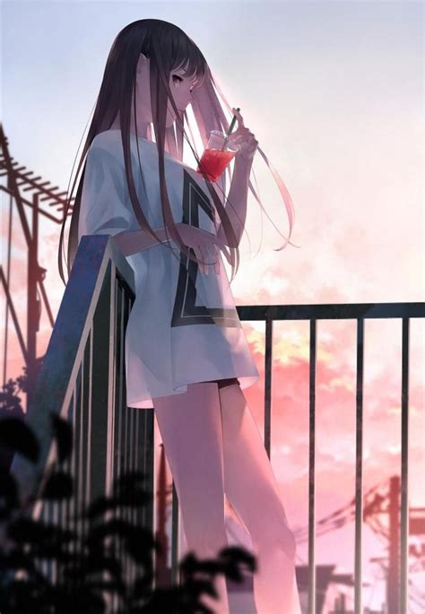 Balcony Original Imgur Ästhetischer Anime Anime Sensual Chica