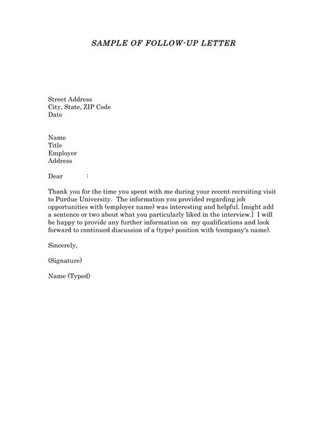 Follow Up Interview Letter Database Letter Template Collection