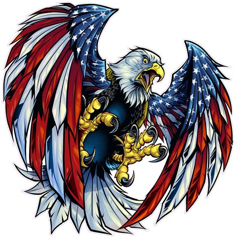 Screaming American Flag Bald Eagle Wings American Flag Decal American