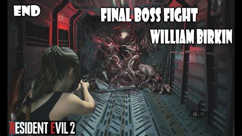 Final Boss Fight Resident Evil 2 Remake Claire End Youtube