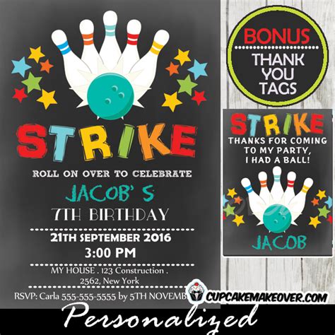 Nerf birthday party invitations editable template instantly download this blue camo nerf birthday party invitations template personalize it with your child's name age and. Blue Bowling Ball & Pins Birthday Invitation, Personalized ...
