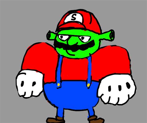 Shrek With Marios Hat And Mustache Drawception