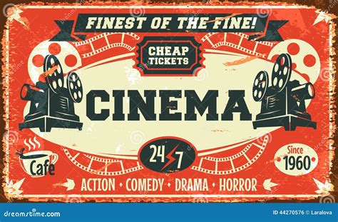 Retro Cinema Or Movie Time Cinematography Poster Vector Illustration 104966516