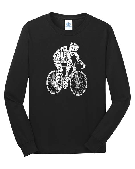 Cycling Bicycle Rider Typography Mens Long Sleeve T Shirt Bicycling Ebay