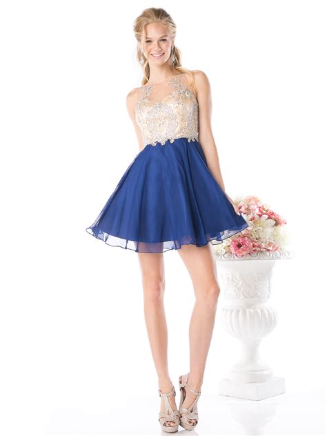 Embellished Sheer Bodice Short Prom Dress Sung Boutique La