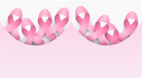 Breast Cancer Awareness Design With Pink Ribbons On Soft Pink