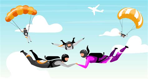 Couple Skydiving Together 1630576 Vector Art At Vecteezy