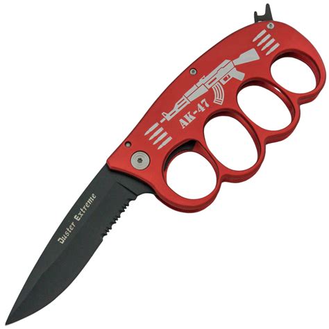 Ak 47 Trench Knuckle Knife Duster Extreme Red