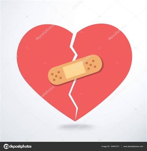 Sticking Plaster On Broken Heart Icon Vector Stock Vector Image By ©h