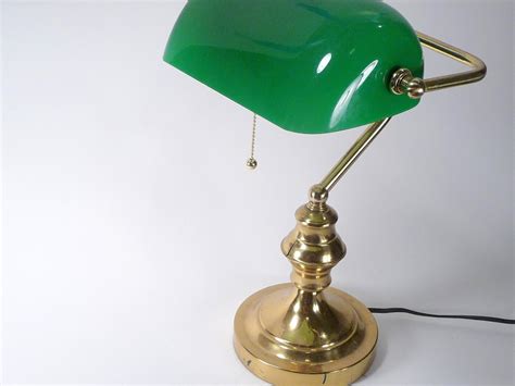 Antique Brass Banker Desk Lamp Etsy