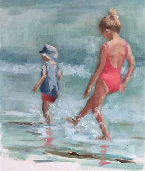 Oil Painting By Brigitte Cazenave French Artist Painting Beach