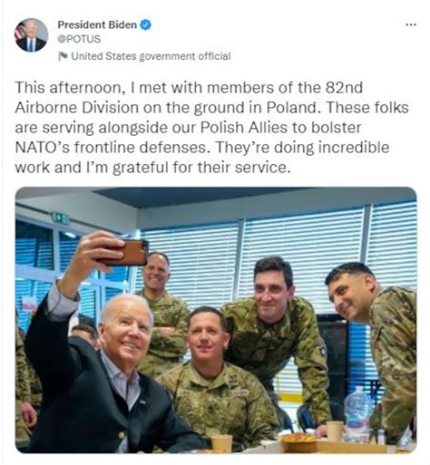 Biden Thanks Us Troops In Poland For Their Sacrifices Service Us