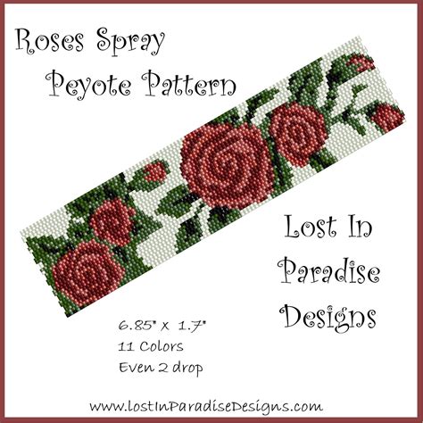 Roses Spray Peyote Pattern Lost In Paradise Designs
