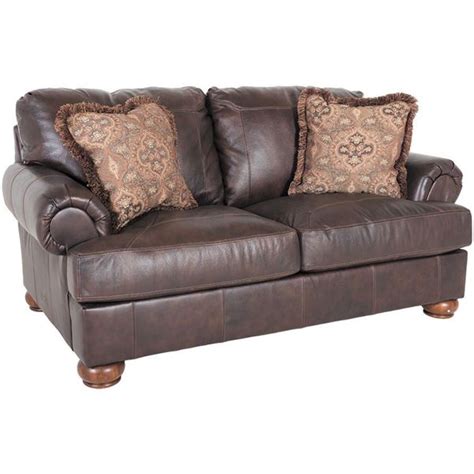 Axiom Walnut All Leather Loveseat 0bb 420l Ashley Furniture