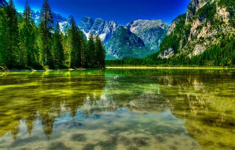 Wallpaper Forest Trees Mountains Lake Italy Italy The Dolomites