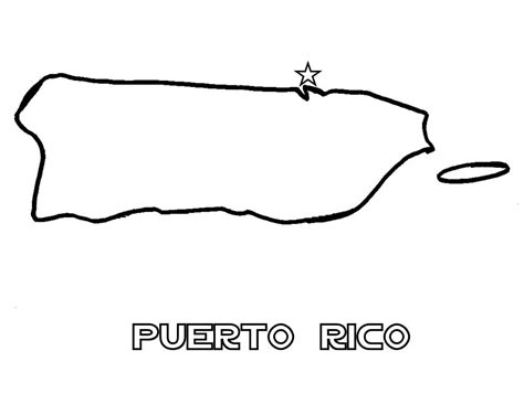 Puerto Rico Map Coloring Page - Free Printable Coloring Pages for Kids